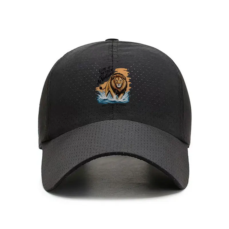 Life Is Better In Nature Lion Quick Dry Baseball Cap Outdoor Sun Hat