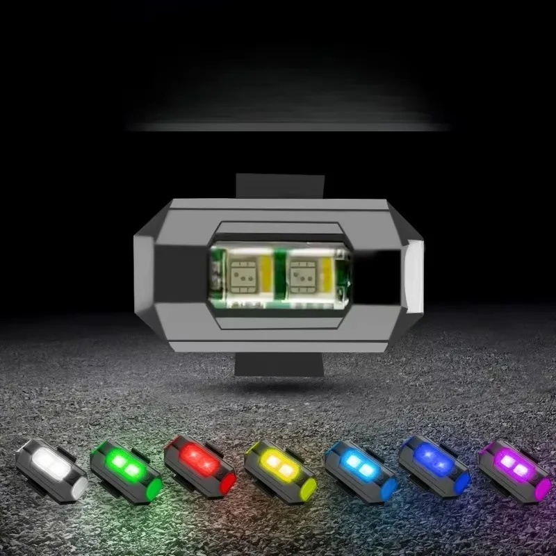 Motorcycle Light Drone Strobe Light 7 Color Mini USB LED Anti-Collision Bike Aircraft Night Flying Flashing Warning Signal Light