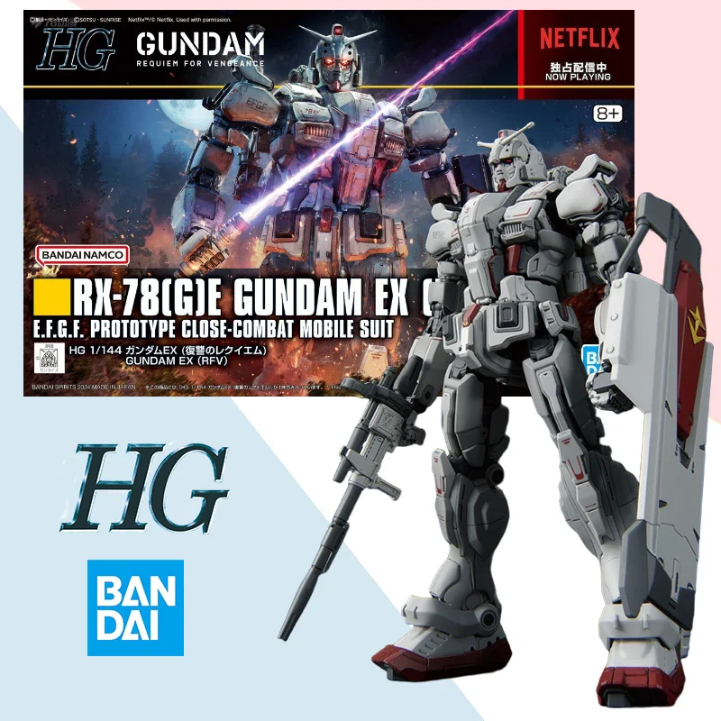 

Bandai genuine HG 1/144 RX-78 G E GUNDAM EX RFV anime action figure gift collection assembly model ornaments gift for children