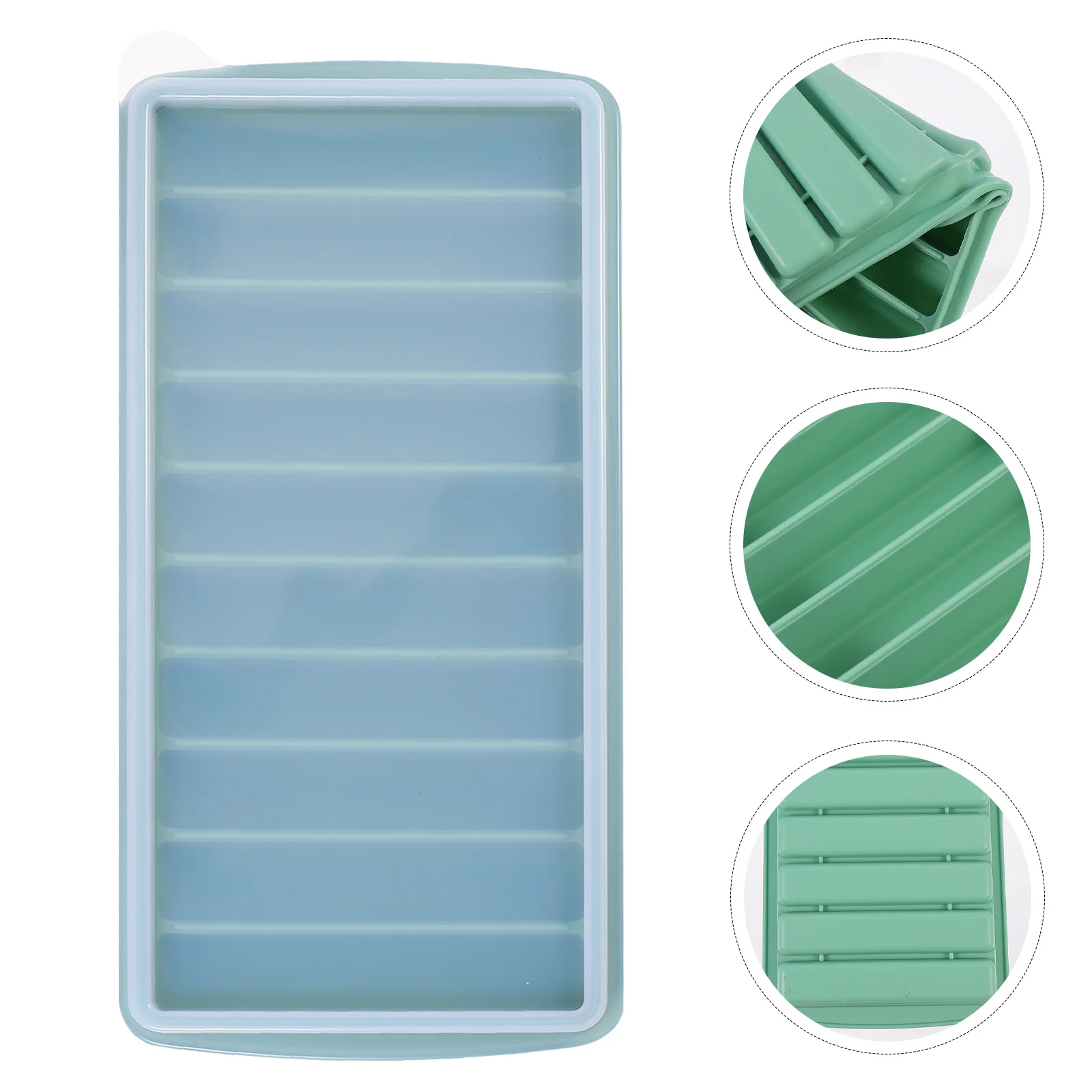 

1pc Silicone Mold Stackable Ice Cube Tray For Home Kitchen Bar Use With Dustproof Lid Ice Making Tool Freezer Safe