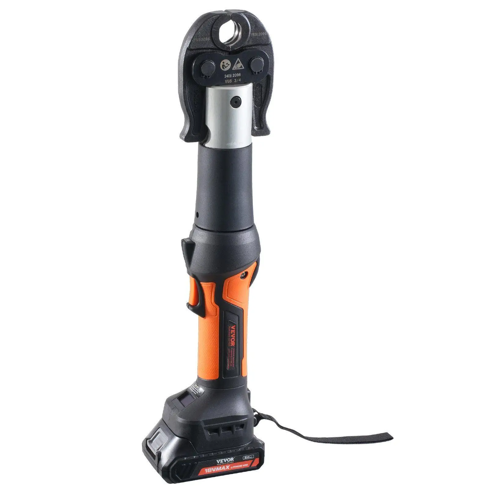 

1/2" 3/4" 1" Efficient Cordless Pipe Crimper with Dual Battery Pack, Rapid 2-4s Operation, Digital Display, Comfort Grip