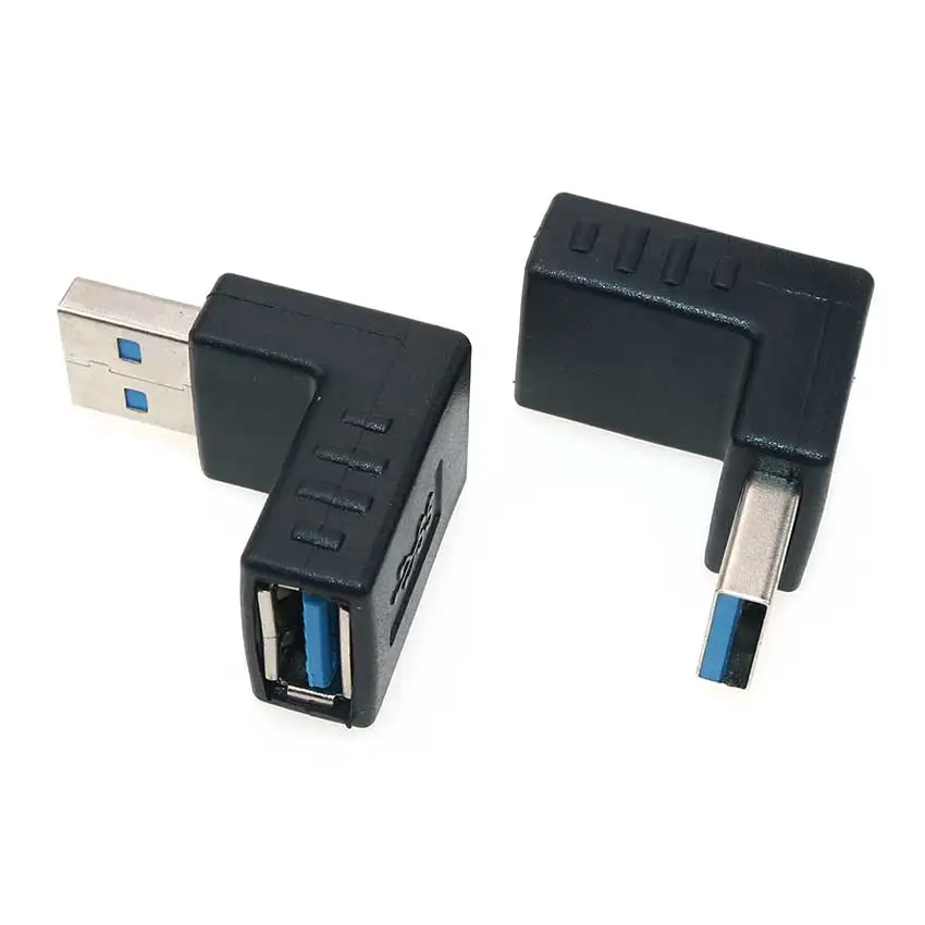 YuXi USB 3.0 Adapter Left /Up/Down/ Right Angle 90 Degree Extension Cable Male To Female Adapter Cord USB Cable