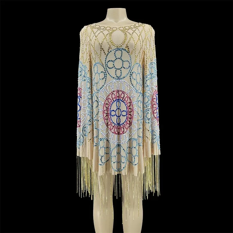 

ZD блестящее красочное прозрачное платье женское сетчатое платье для празднования дня рождения барное женское платье для танцовщицы