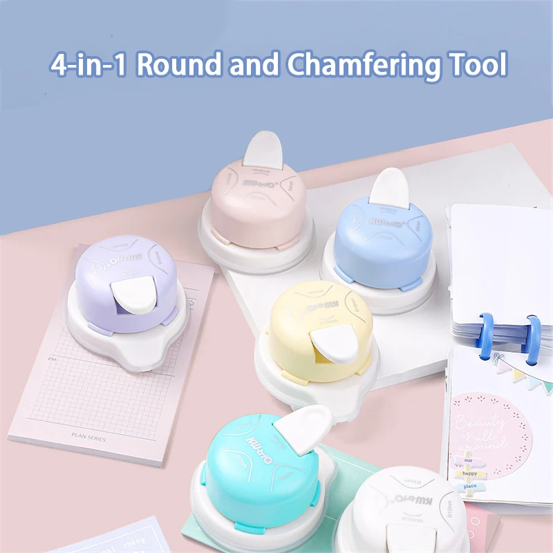 4-in-1 Corner Cutter Rounder Tool  Manual Angle Trimmer for Scrapbooking/Card Making, Compact Paper Edge Beveling & Cutting Tool