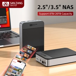 SANZANG Network Storage with 3.5 inch SATA HDD Hard Drive Enclosure NAS Private Cloud HDD Case SATA External Storage Cover Box