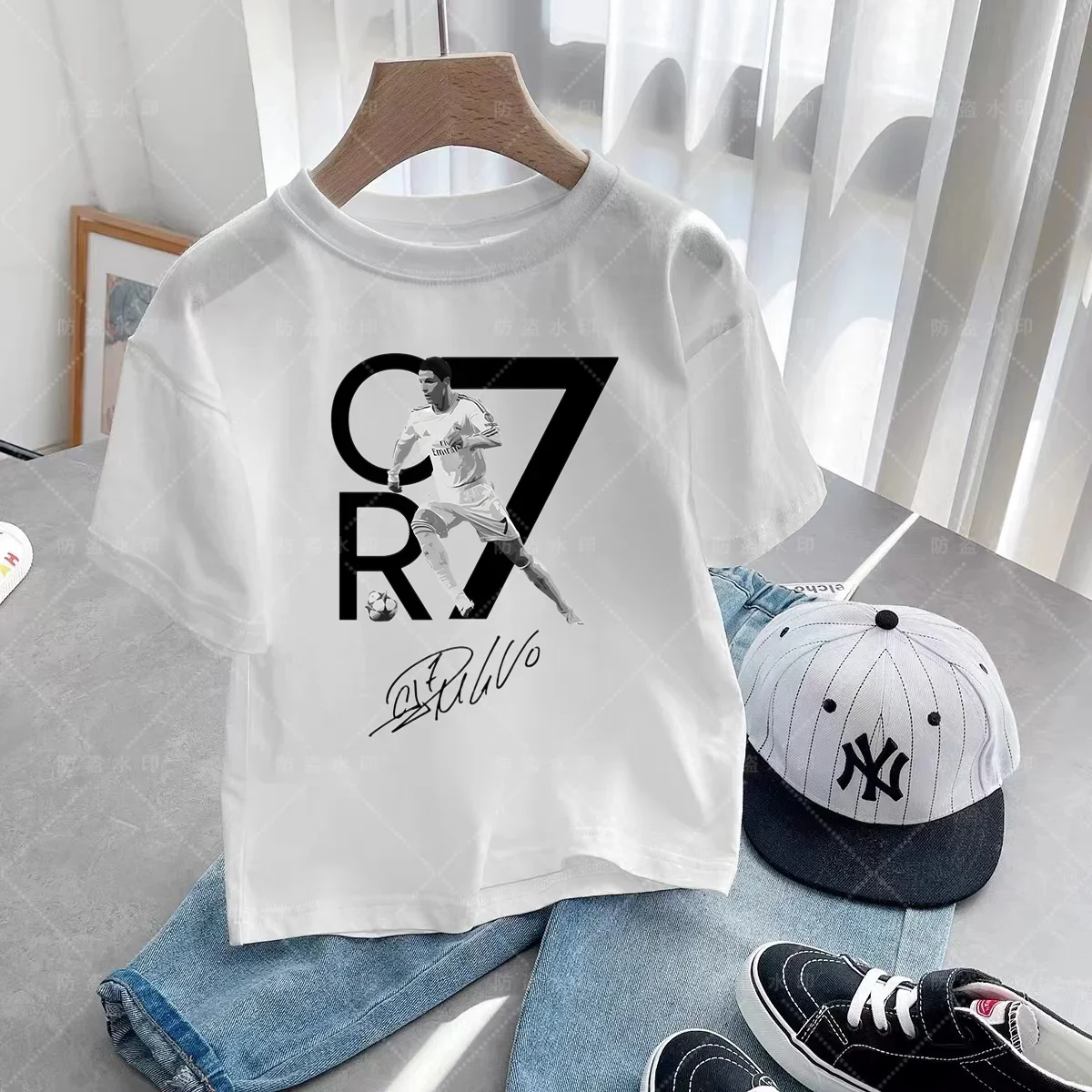 Cristiano Ronaldo Summer Fashion New T-Shirt Football Star Casual Round Neck Boys Printing Short Sleeve Hip Hop Kids T-Shirt