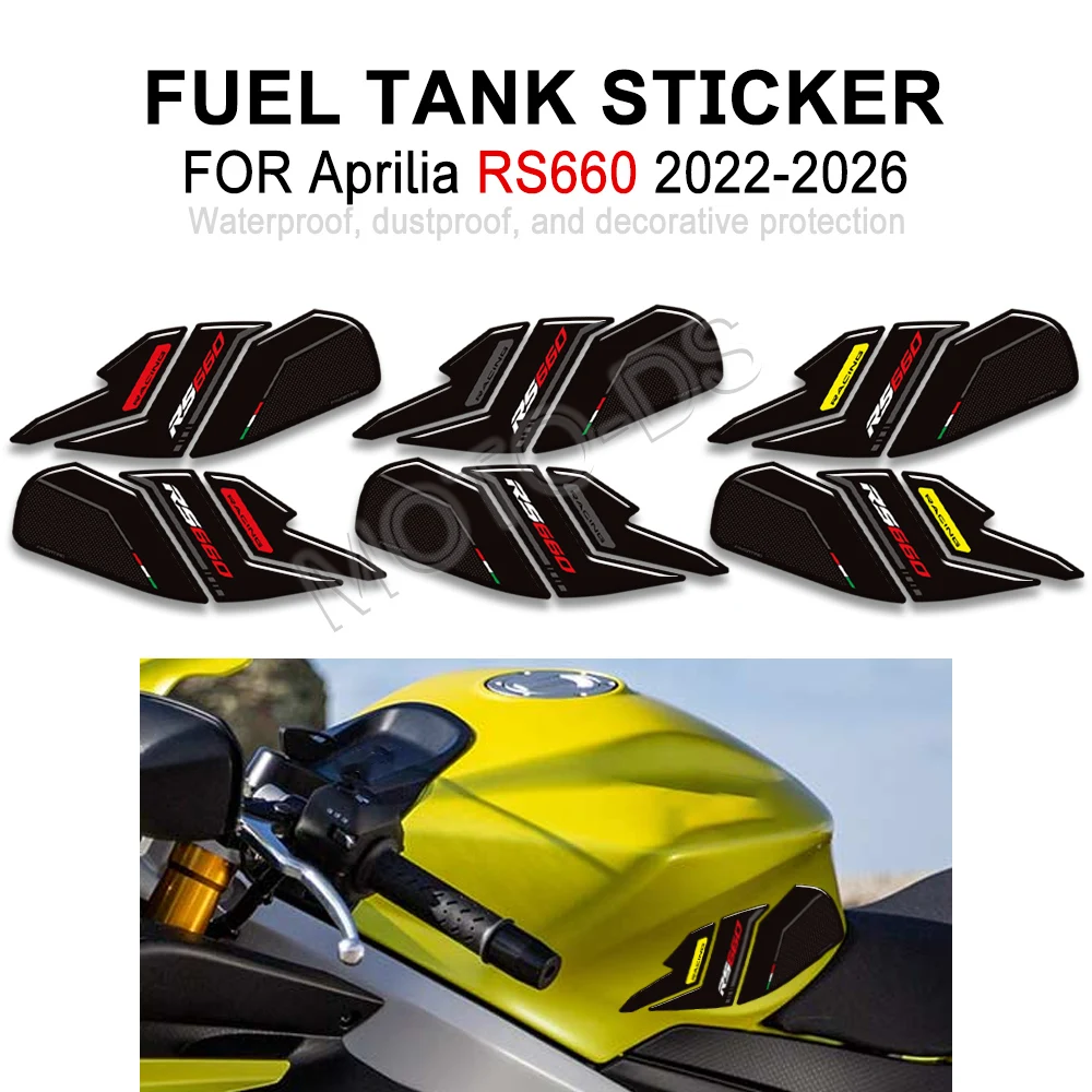 

For Aprilia RS660 RS 660 2022-2025 2026 Motorcycle Accessories Protector Tank Knee Pad Grips Gas Fuel Oil Stickers Decals