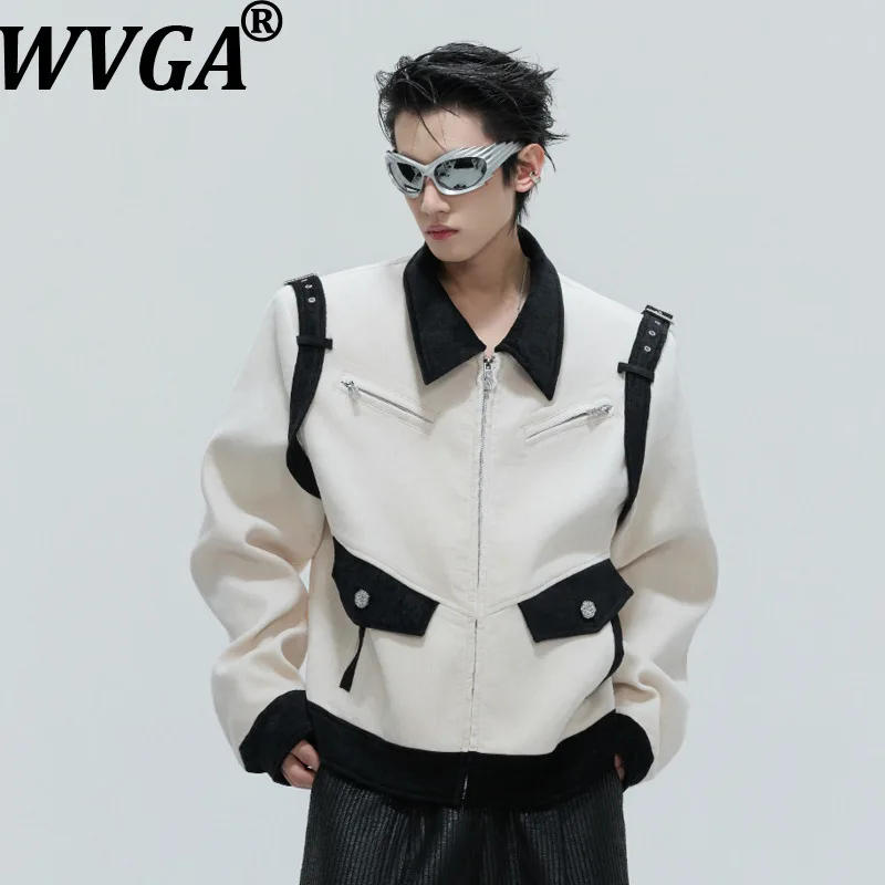 

WVGA осень-зима новые мужские утепленные короткие куртки Tide шикарные нишевые повседневные пальто с большими карманами и отложным воротником Ins W17681