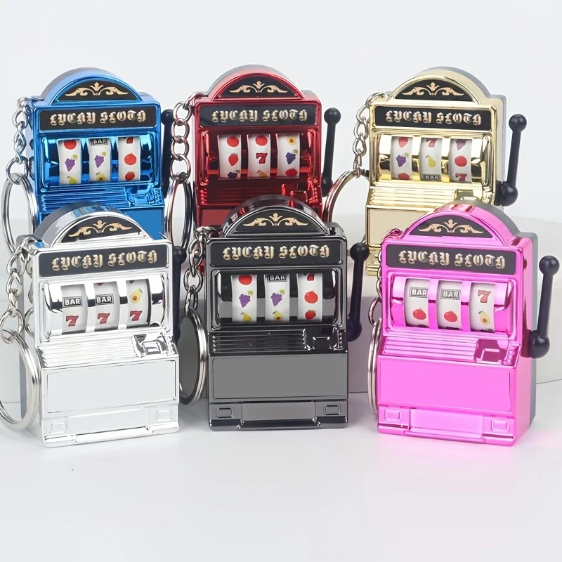 Unique Accessory for Gaming Enthusiasts - Funky Style Slot Machine Keychain - Novelty   - Creative Bag Charm