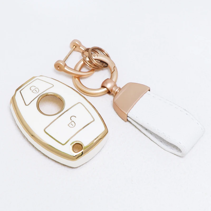 

2 Buttons TPU Car Key Case Fob Cover for Mercedes Benz W204 W176 W203 W210 W211 CLA GLC GLA GLK A B C Class AMG Accessories