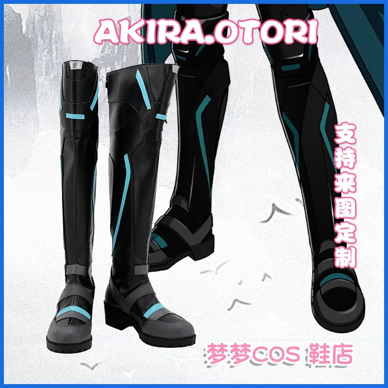 

Helios Rising Heroes Akira Otori Cosplay Costume Shoes Handmade Faux Leather Boots