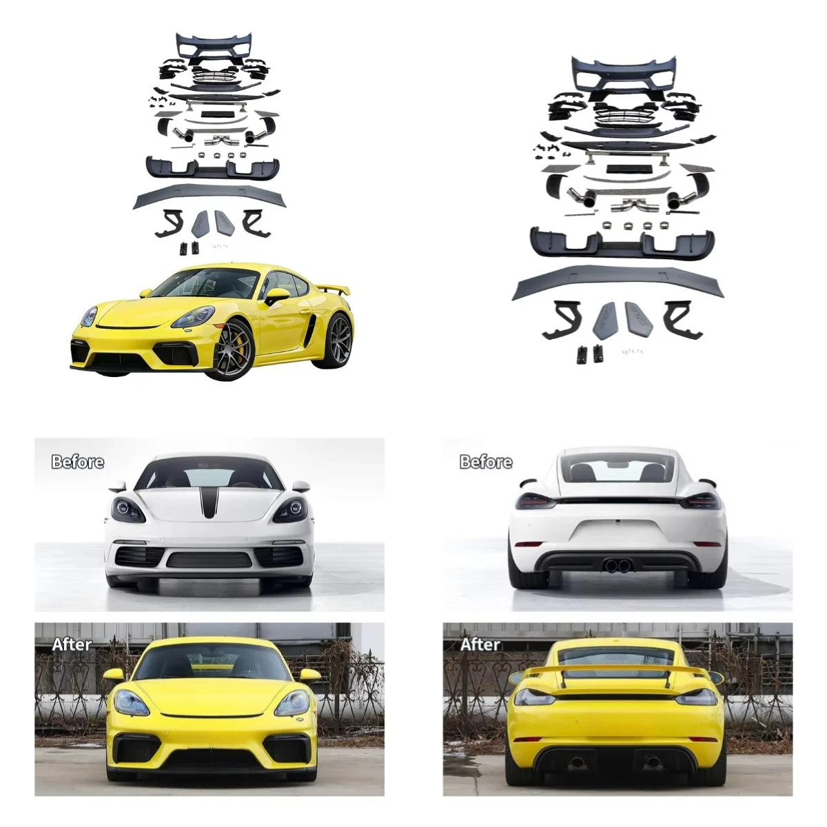 

Facelift Refit Body Kit for 2016-2023 for Porsche 718 Cayman for GT4 Upgrade New Condition Factory Direct
