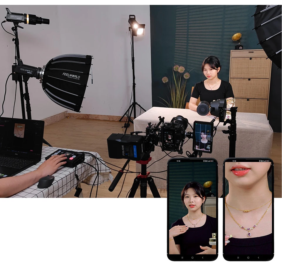 FEELWORLD L1 PLUS Multi-camera Video Mixer Switcher Touch Screen USB2.0 Real-time Recording PTZ Control USB3.0 Fast Streaming