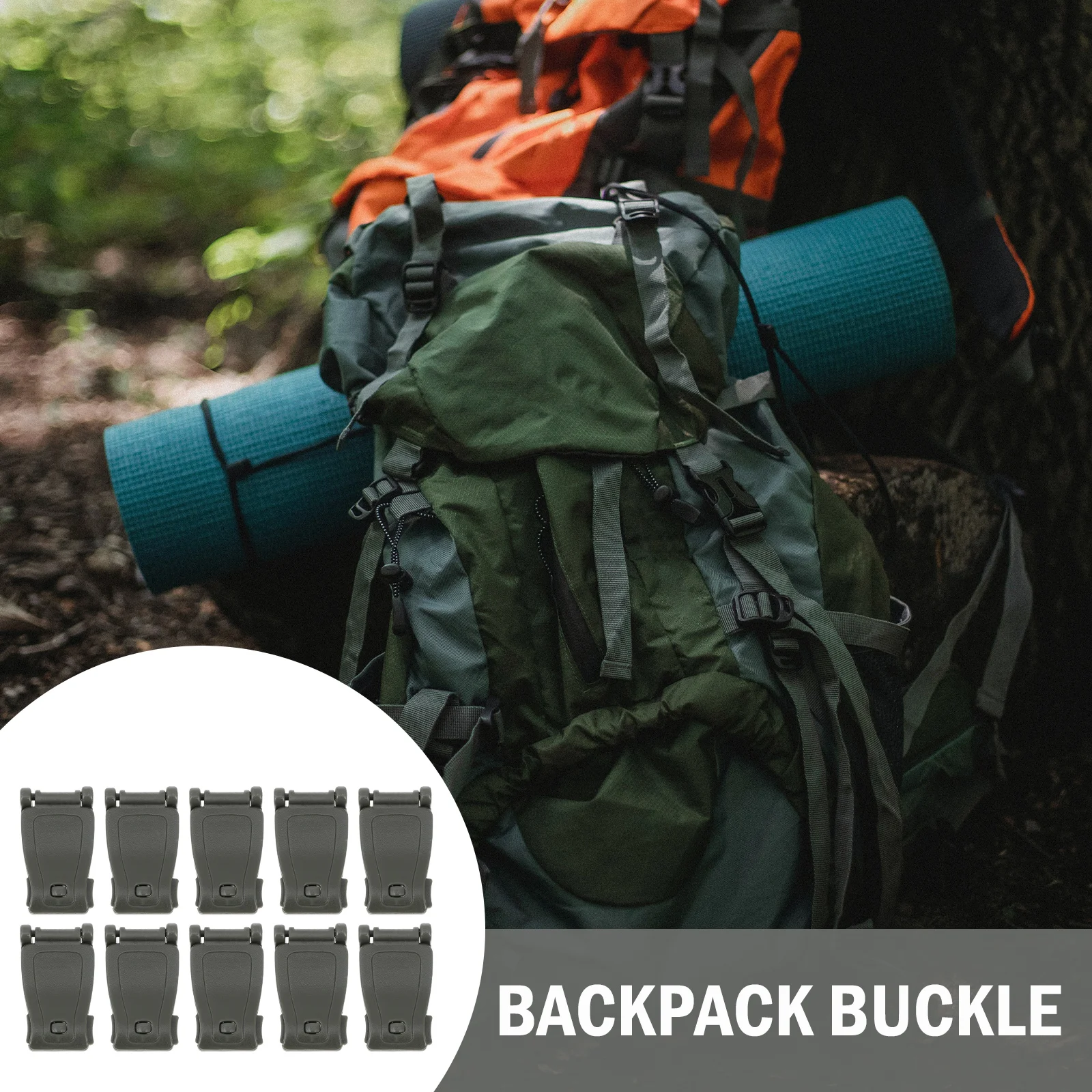 

12pcs Backpack Buckle Army Green Webbing Connecting Bag Repair Travel Camping Mountaineering Hunting Gear Accessories Plastic