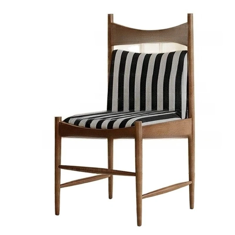 High-end simple backrest chair medieval crown chair French retro home solid wood dining chair