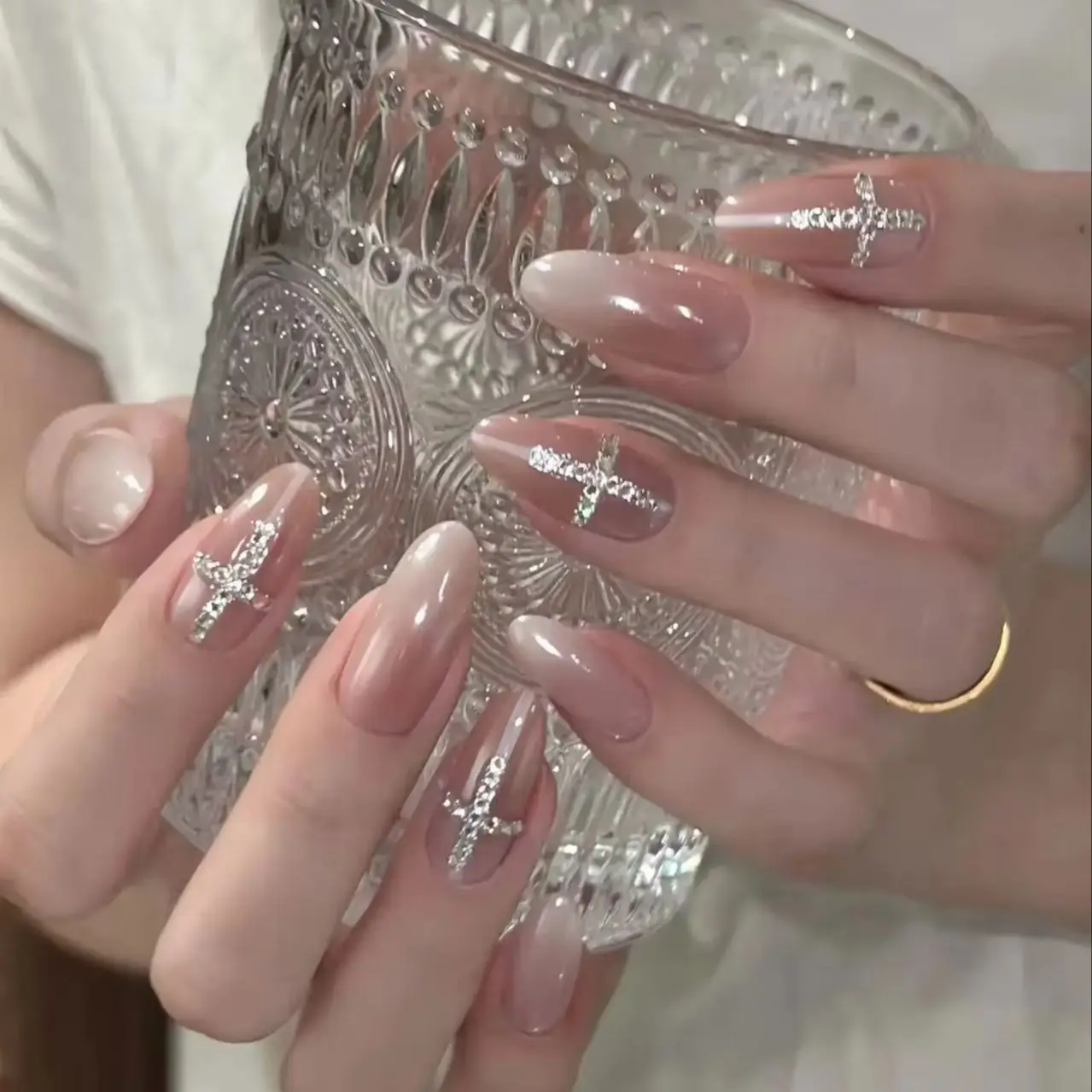 Liya Ring Manicure 1.5mm Square Zircon Nail Art Decorations Champagne Flat Bottom Silver Diamond Nail Art DIY Manicure Accessory