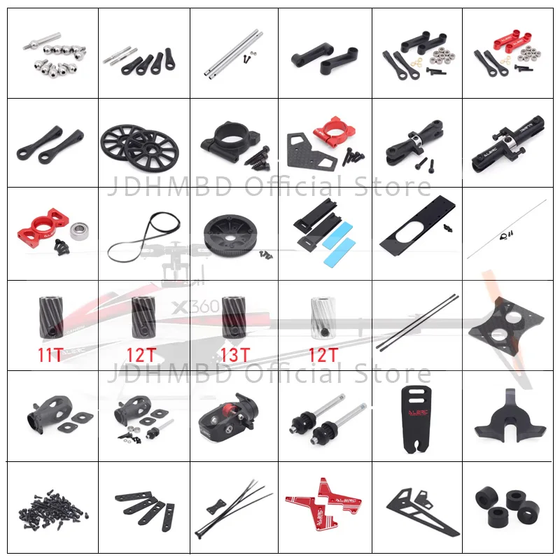 ALZRC - Devil X360 Helicopter Spare Parts Tail Drive Gear Belt Main Shaft Carbon Fiber Horizontal Stabilizer