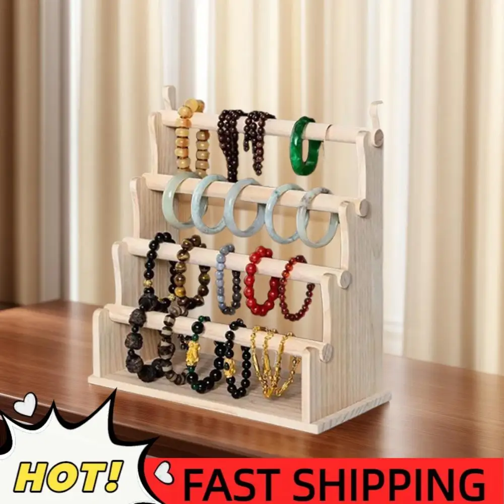 

Деревянная подставка для браслетов на 4 яруса, органайзер для украшений