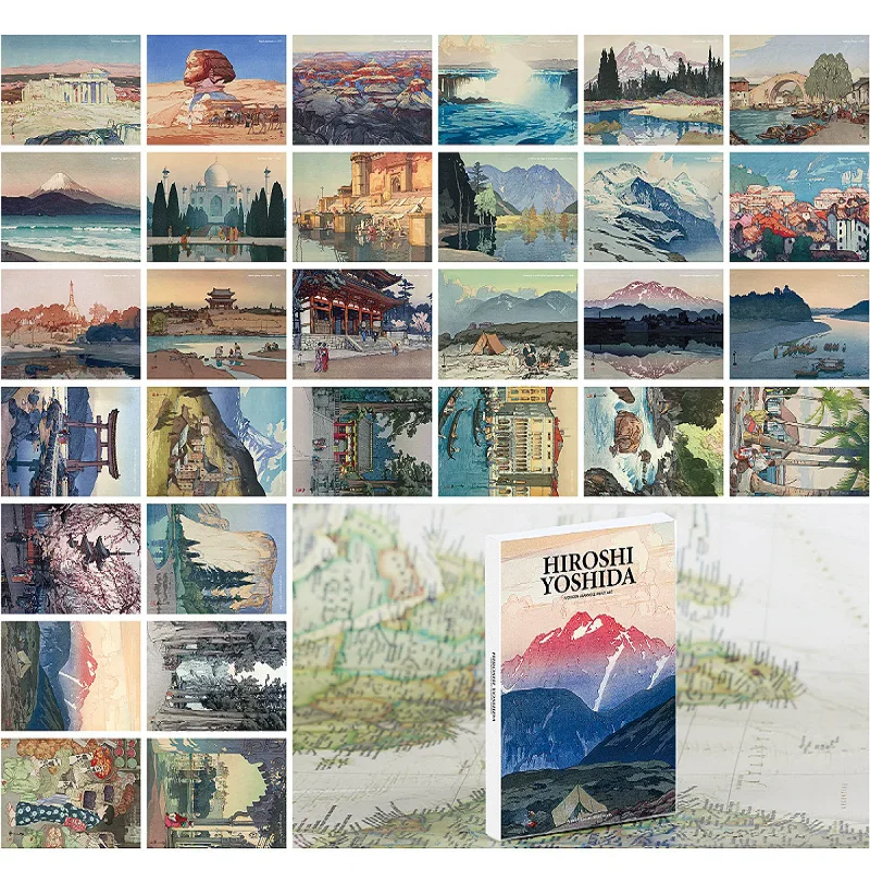 30 Pcs/Set Hiroshi Yoshida Postcard Modern Japanese Art Painting Greeting Cards DIY Journal Decoration Stationery