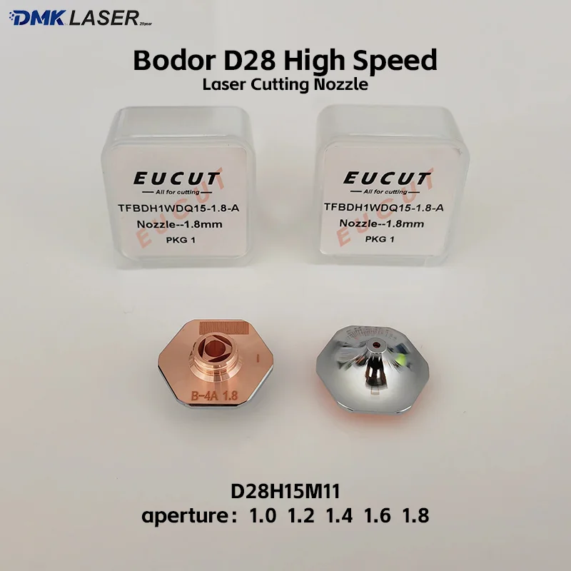 Bodor High Speed D28 H15 M11 Laser Cutting Nozzles Hexagonal Copper 1.0 1.2 1.4 1.6 1.8Caliber Double Decks Nozzle B-4A