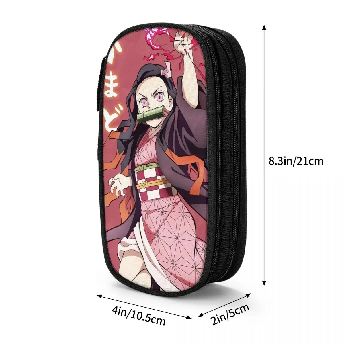 Imagem -06 - Kamado Nezuko Demon Slayer Lápis Cases Anime Pencil Pouch Pen Box para Estudante Bolsa de Grande Capacidade Office Zipper Papelaria