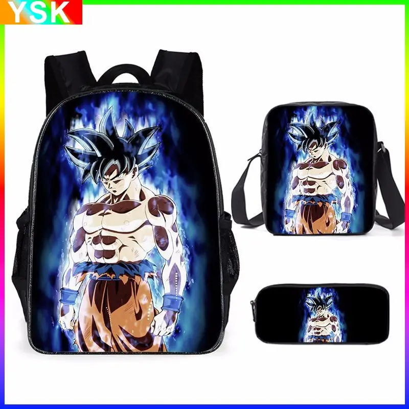 3 sztuk/zestaw Dragon Ball 3D nadruk kreskówka torby szkolne dla chłopców dziewczyny Goku podstawowe dla dzieci z powrotem do szkoła prezent Mochila