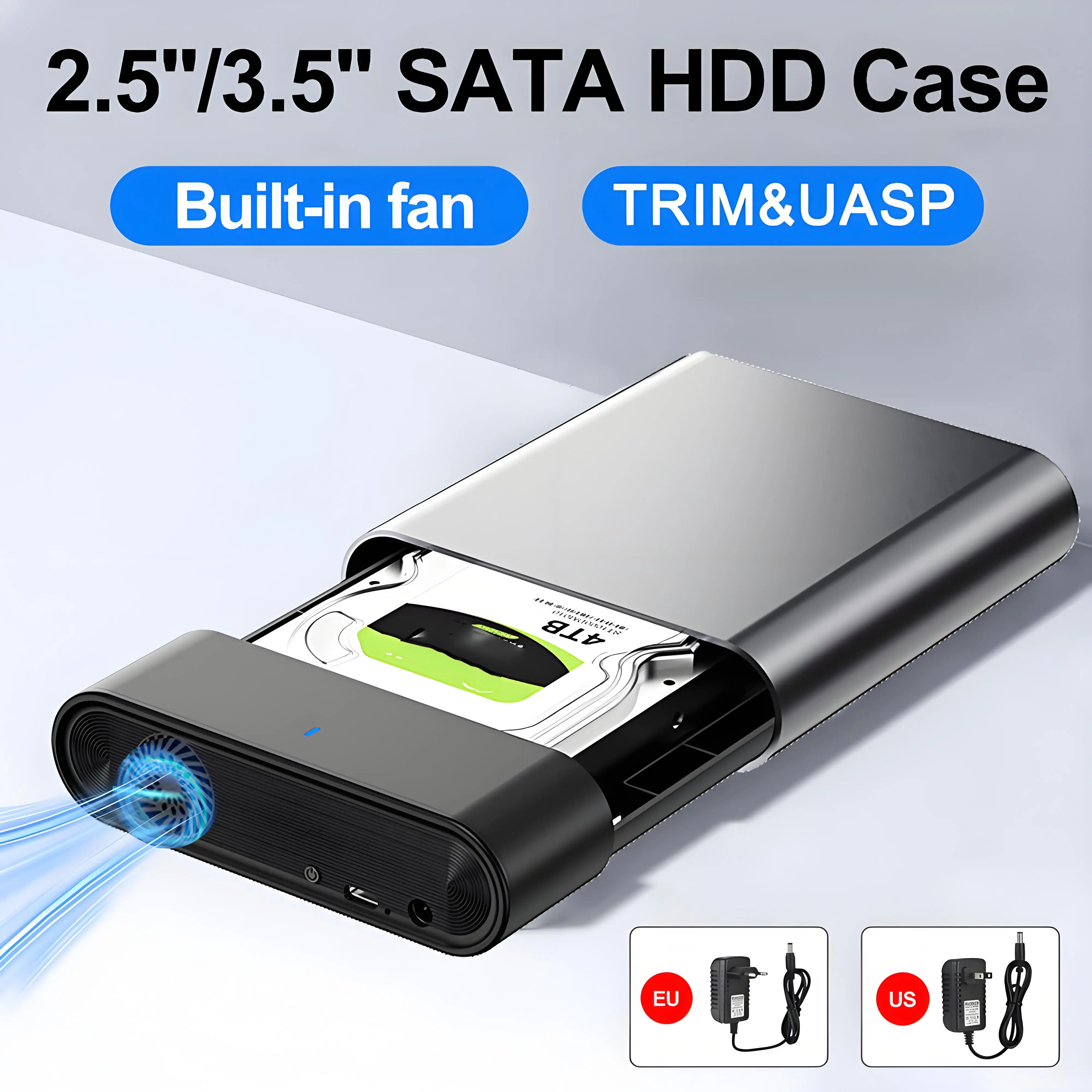 

Корпус USB 3.1 HDD/SSD 2,5/3,5 дюйма, внешний жесткий диск из алюминиевого сплава, высокоскоростной адаптер SATA TO Type C 12 ТБ для портативных ПК