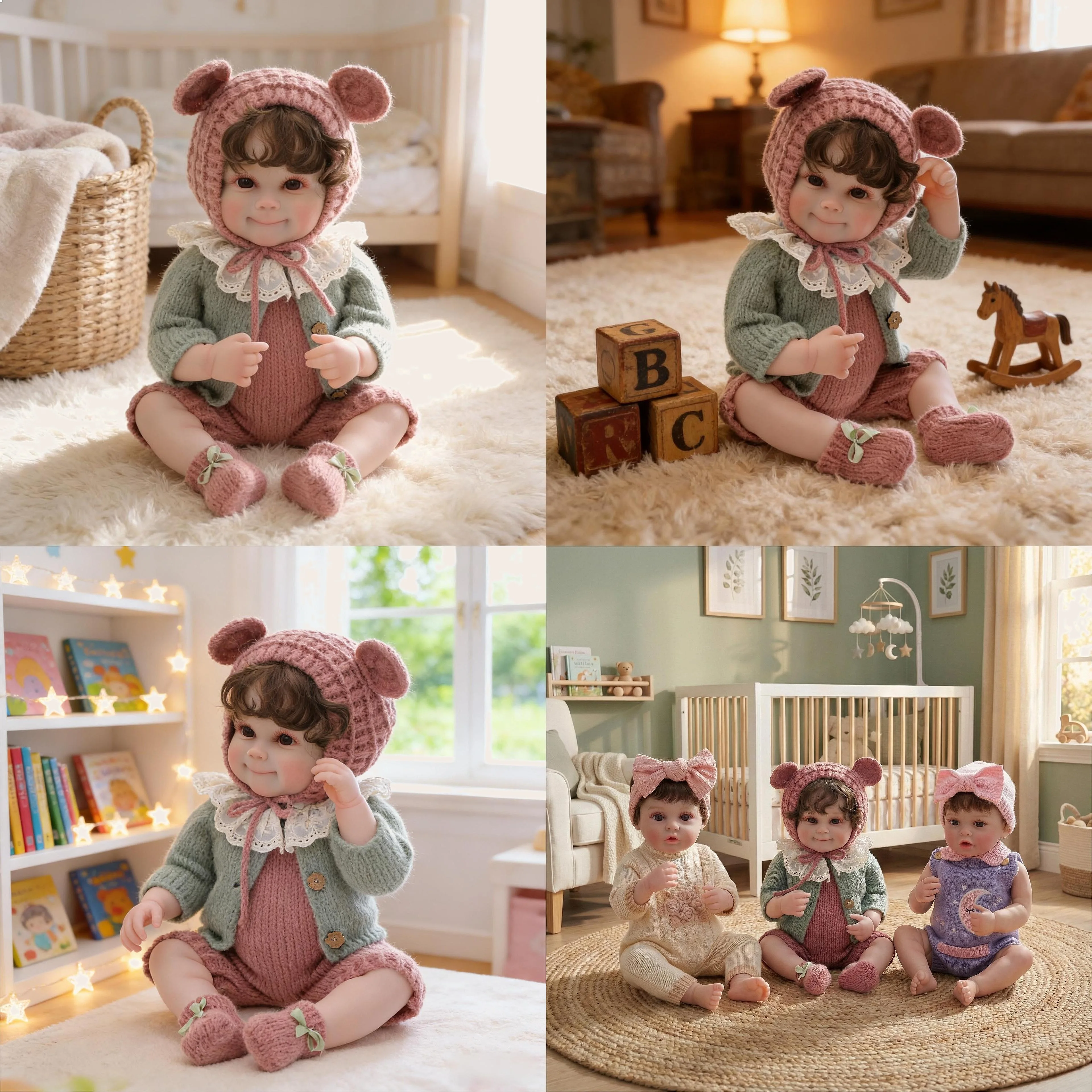 55CM Reborn Baby Doll Realistic Infant Doll Dress Up Toy Educational Playmate Gift