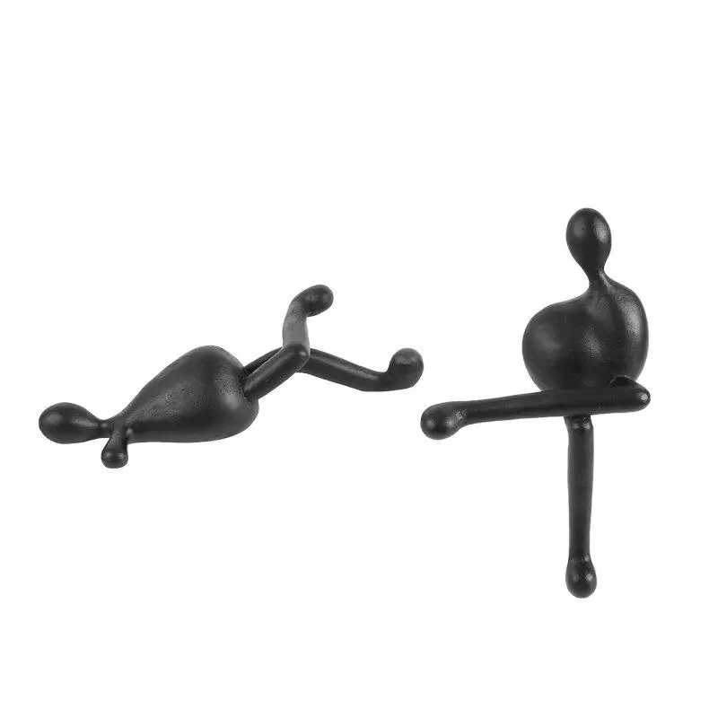 

Minimalism Black Abstract Characters Resins Sculpture 2 Pcs/set Furnishings Desk Decoration Figures Statue Modern Decor