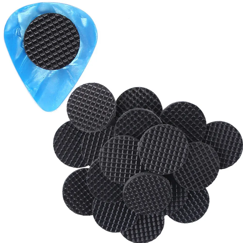 

20pcs Self-Adhesive Rubber Pick Grips Anti-Slip Texture Durable Premium Guitar Accessories Guitar Supplies Black