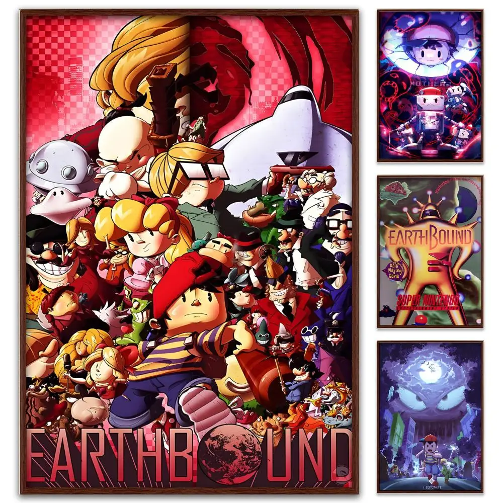 Game E-EarthBound Poster Reteo Wall Art Aesthetic Room Decor Print Living Room Bedroom Home Decoration