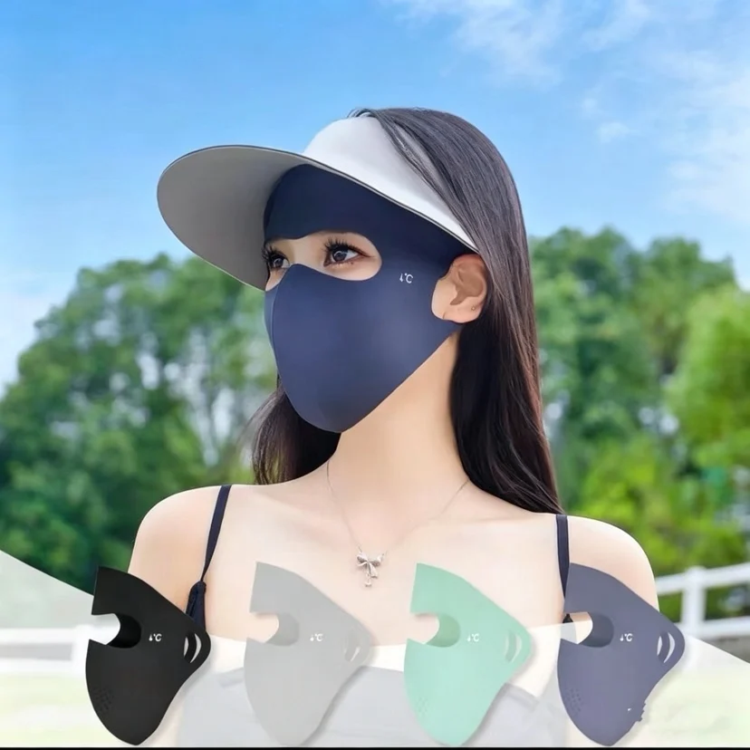 1/2Pcs Summer Full Face Mask Sun Protection Men Women Face Mask for Outdoor Travel Ice Sense Breathable Elastic Facekini