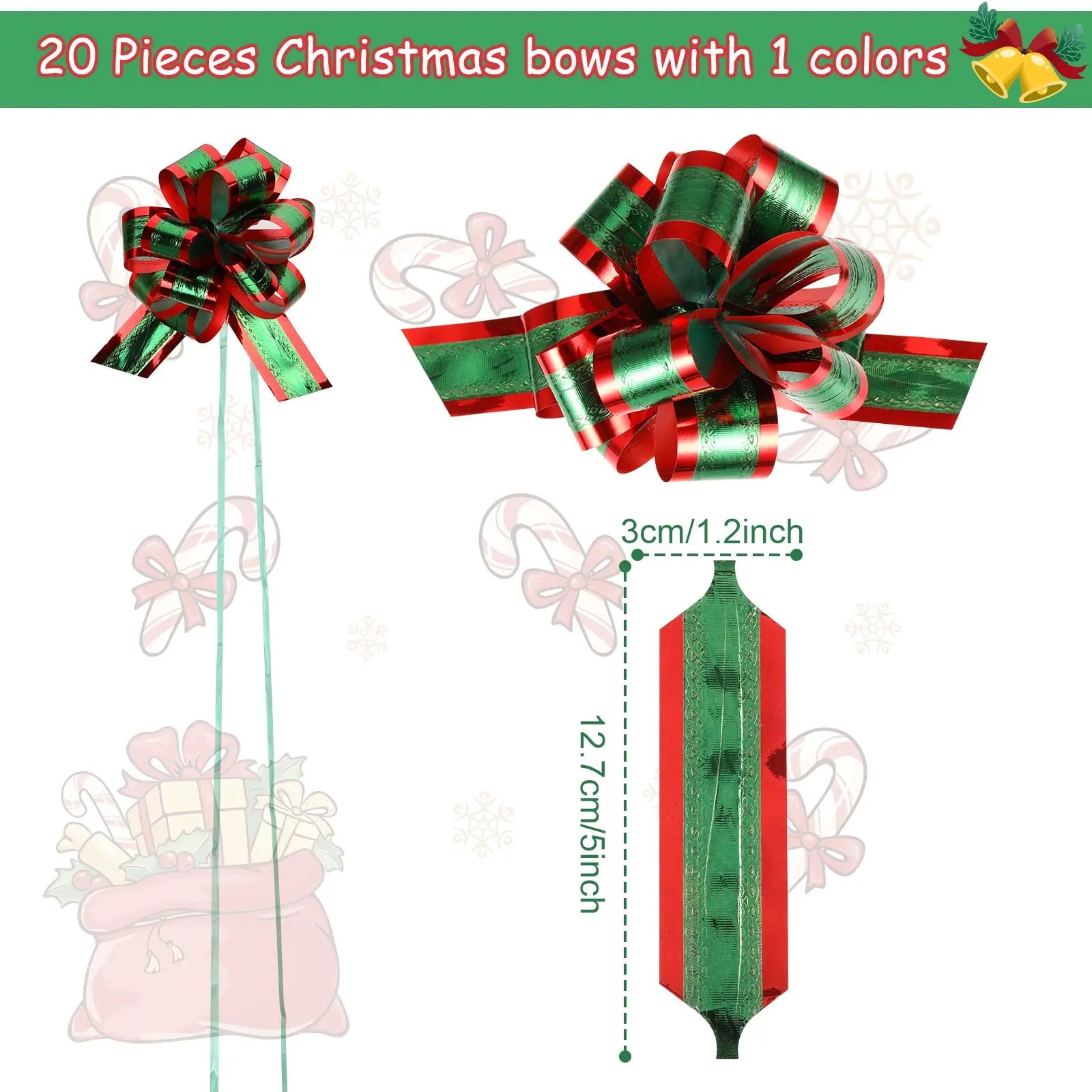 20 Pieces Gift Box Pull Ribbon Ornament Portable Favor Package Decoration