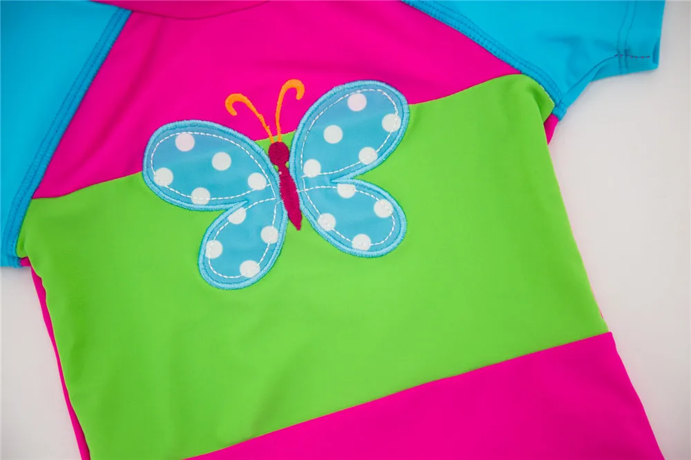 2023 Summer Kids Girls Swimwear 2 Pcs/Set Butterfly Flower Print Children Swimming Beach Girls Swimsuit