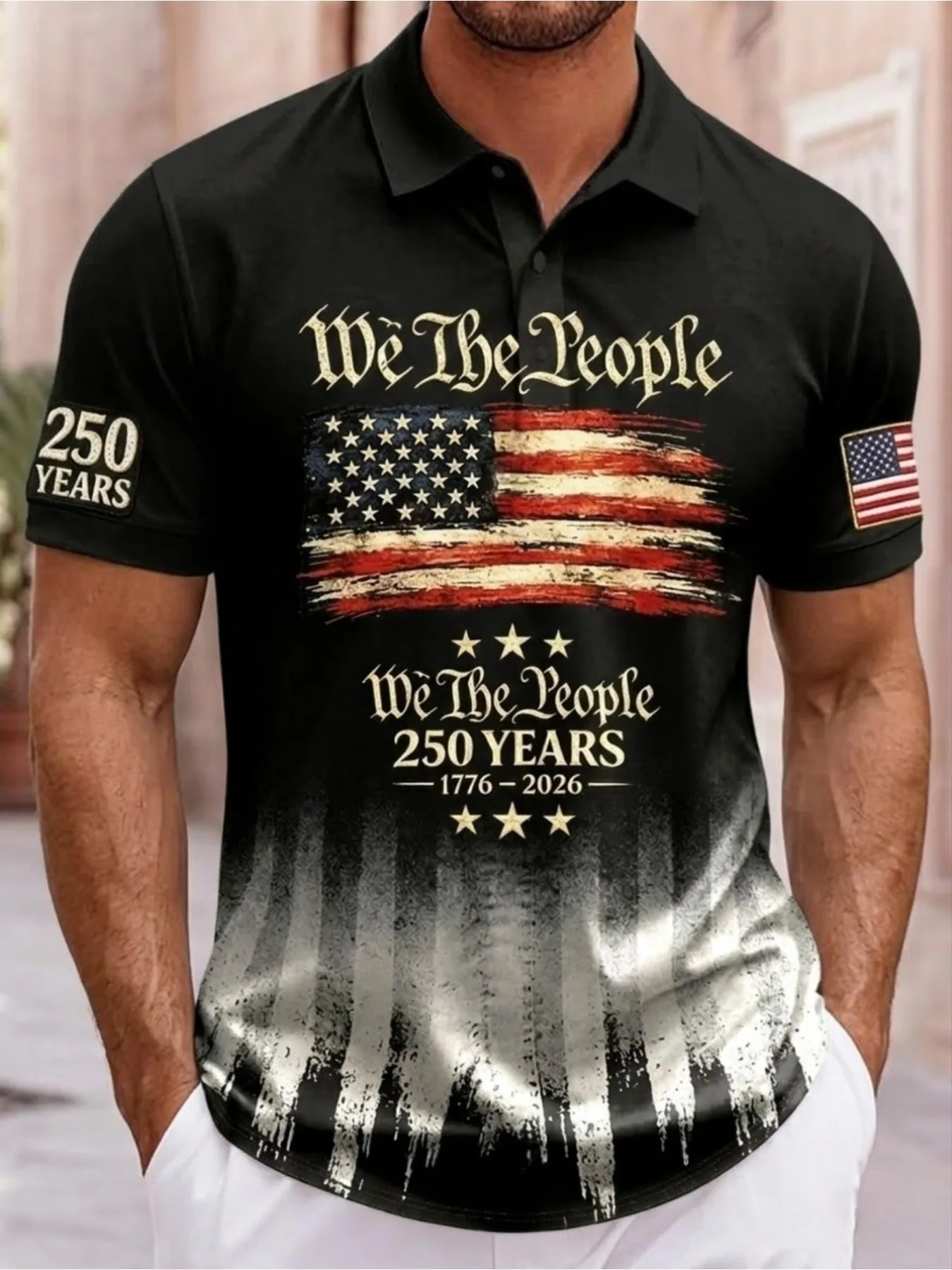 Men's USA 250 Years Strong Bald Eagle Polo Shirt 3D Print Patriotic USA Flag Short Sleeve Casual Breathable Athletic Top 2026