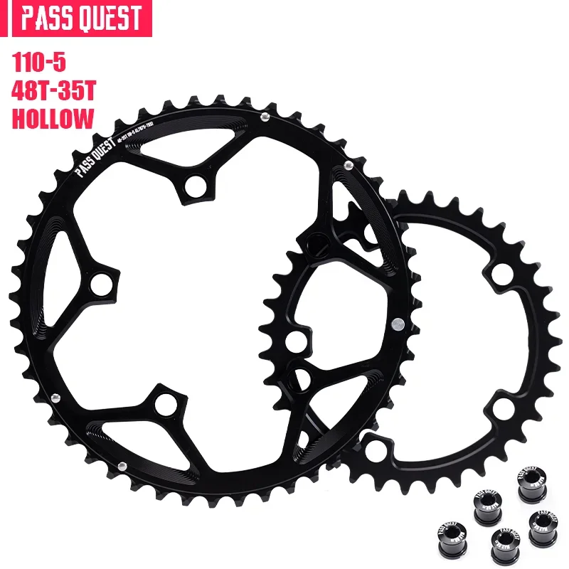 PASS QUEST Dubbel Kettingblad 110bcd 5 bouten 46/33 T 48/35 T 50/34 T 52/36 T 53/39 T 54/40 T Fiets Kettingwiel voor Shimano SRAM Crank