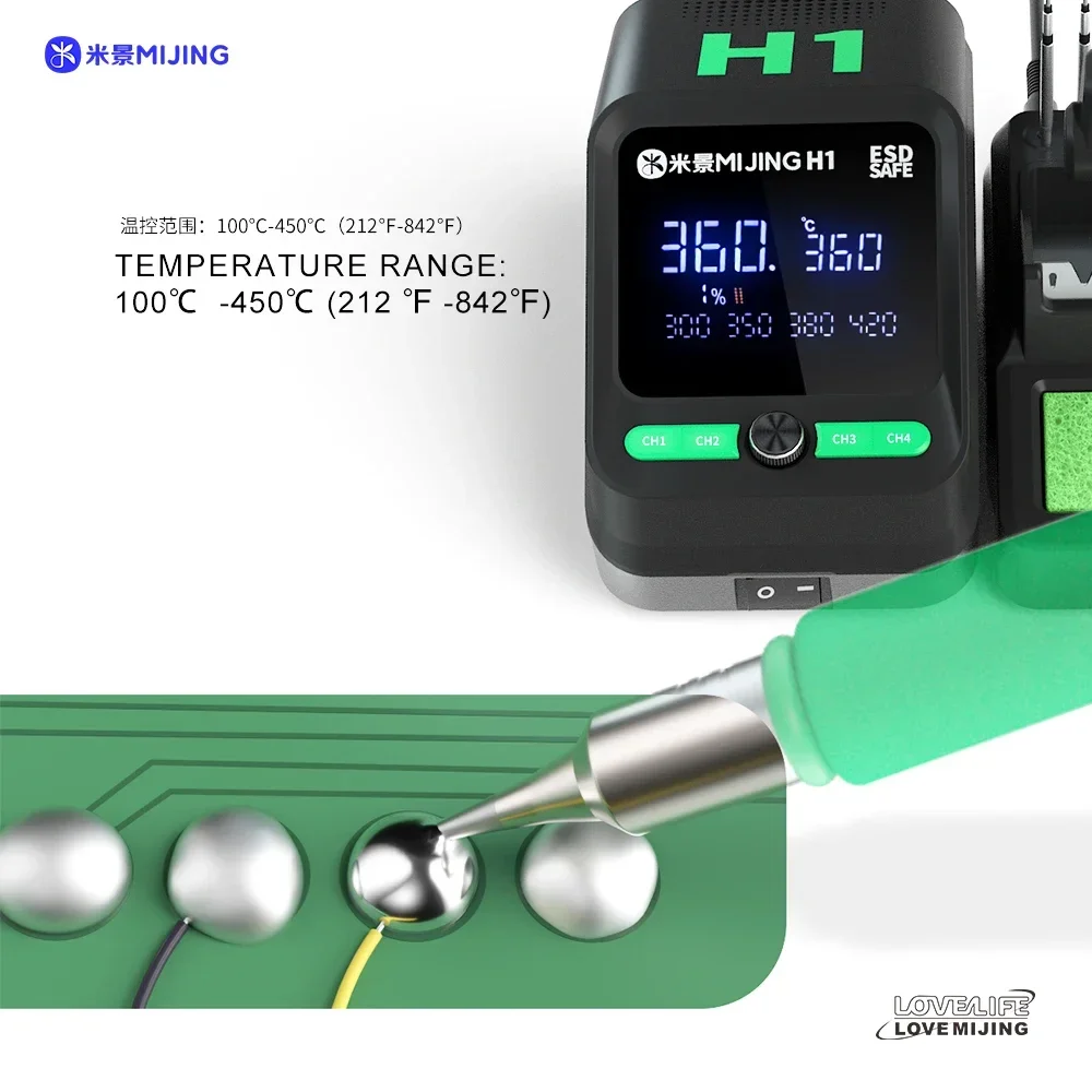 Mijing H1 Soldeerstation met Soldeerbout Tip 210/245/115 Handvat voor Mobiele Telefoons Elektronisch Lassen Rework Station gereedschap