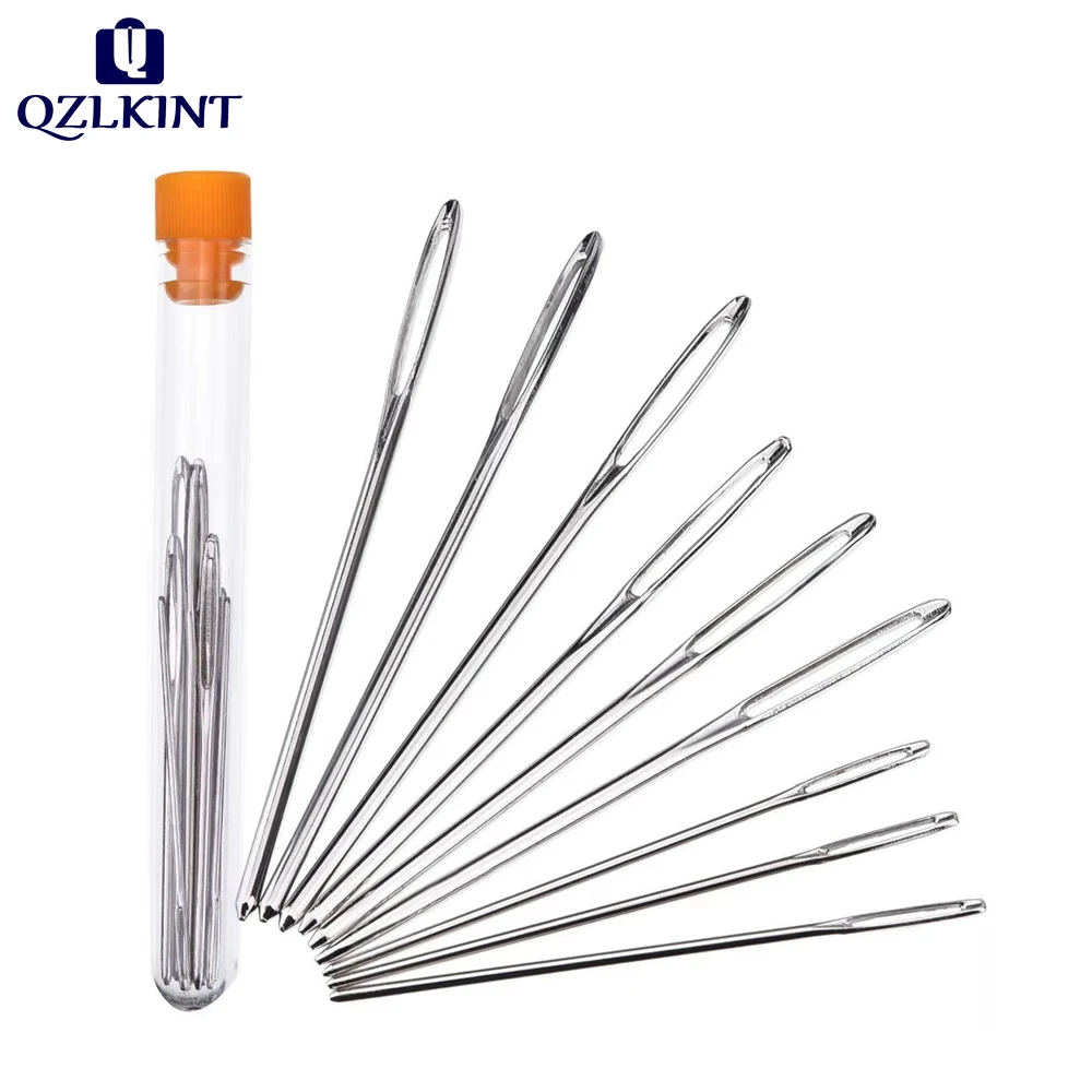 

Hot Selling 9pcs/Set Large Eye Needles Leather Sewing Needles Stainless Steel Needle Embroidery Tapestry Hand Sewing Accessories