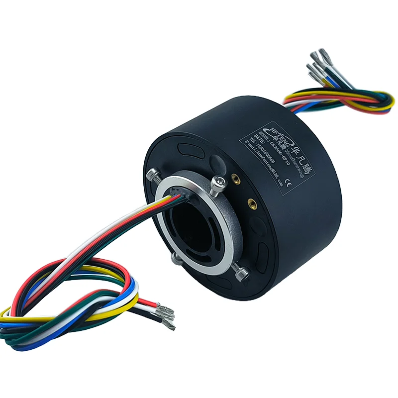 Conductive slip ring 6-way 5 amp slip ring with through hole high power motor slip ring dedicated to rotating equipment