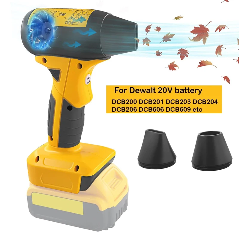 For Dewalt 18-20V Battery Blower Fan 130000RPM Cordless Blower Portable Handheld Turbo Jet Fan Blowers For DCB200 DCB201 DCB203