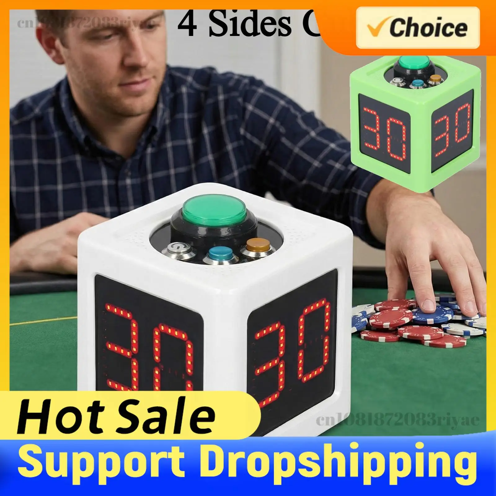 poker-shot-clock-with-14in-display-countdown-stopwatch-4-sides-cube-timer-5-level-brightness-no-battery-for-poker-casino-chess