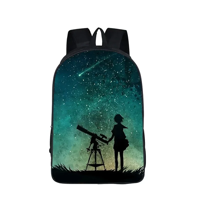 Mochila fantasia lua impressa para meninos e meninas, bolsa de livro estudantil, mochila estilo desenho animado, mochila de viagem para adolescentes, mulheres, homem