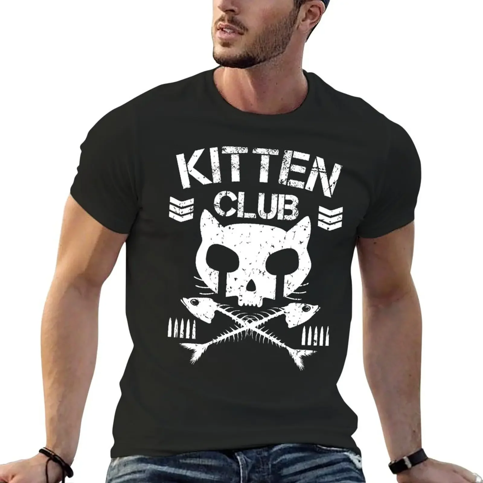 

Kitten Club T-Shirt anime man clothes quick-drying oversized graphic tee mens tall t shirts