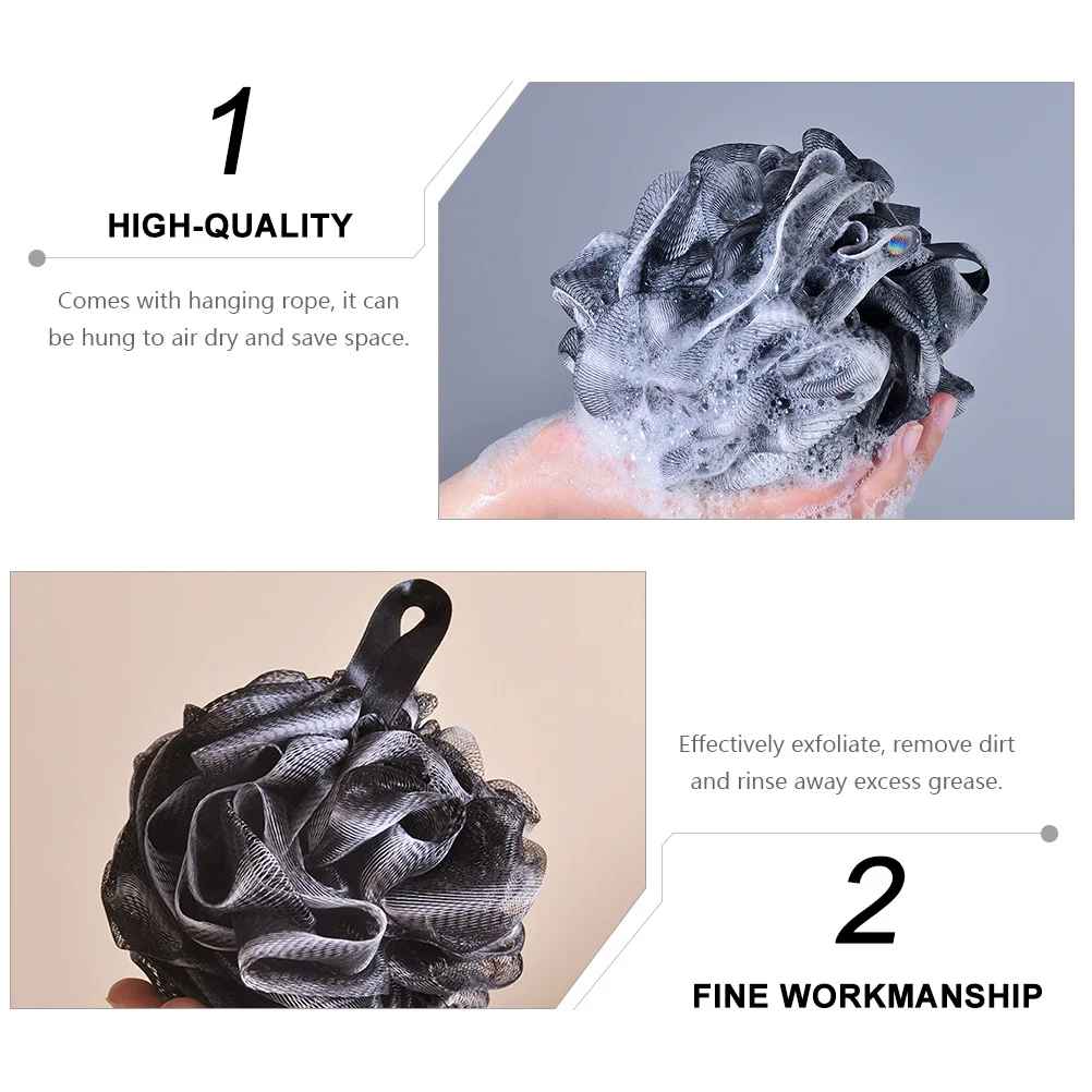 

4Pcs Bamboo Charcoal Shower Ball Loofah Bath Sponge Mesh Pouf for Exfoliating Cleaning Pores Foaming Body Wash Experience