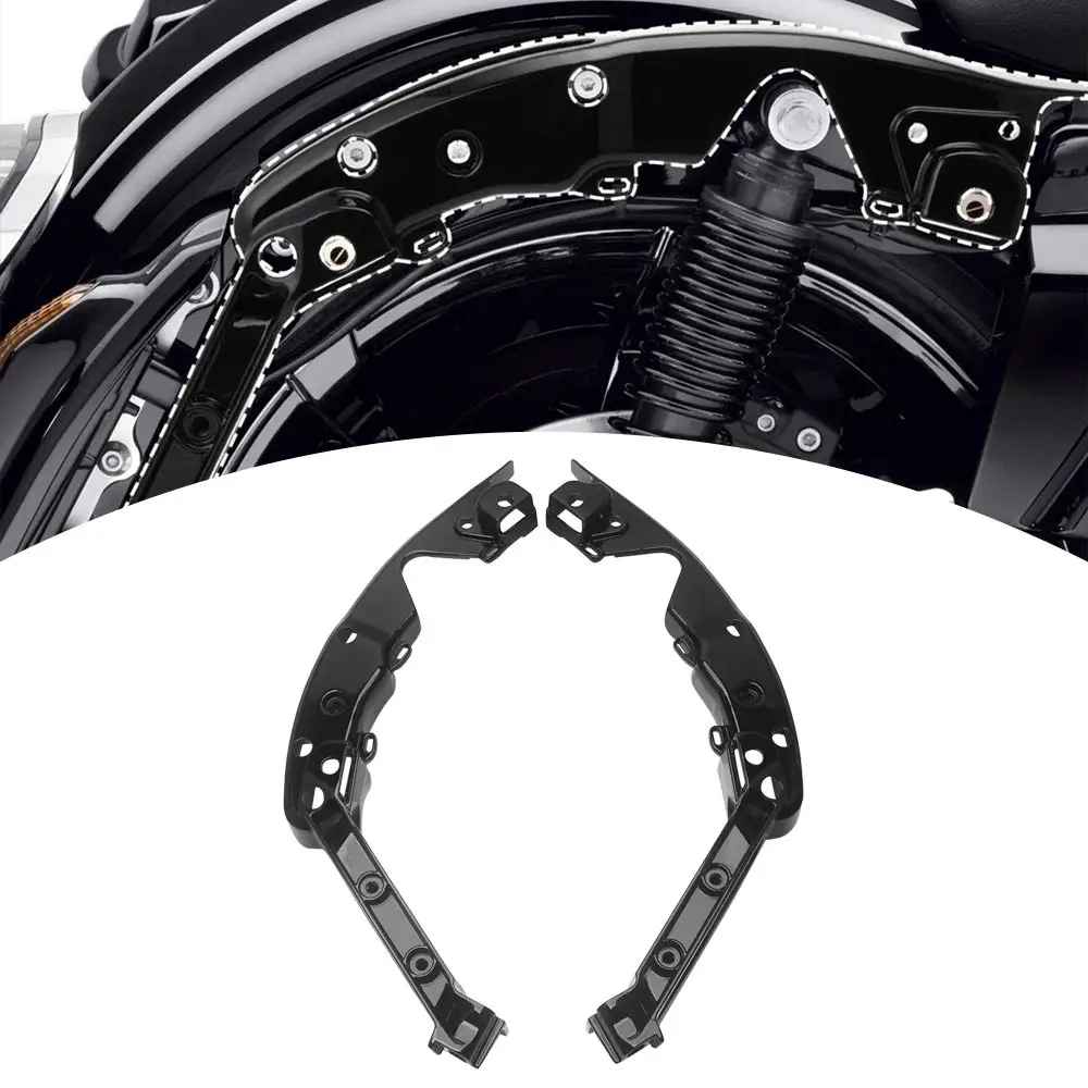 Motorcycle Black Fender Support Kit For Harley Touring CVO Electra Road Street Glide Road King Ultra Limited Special FLHXS 14-23