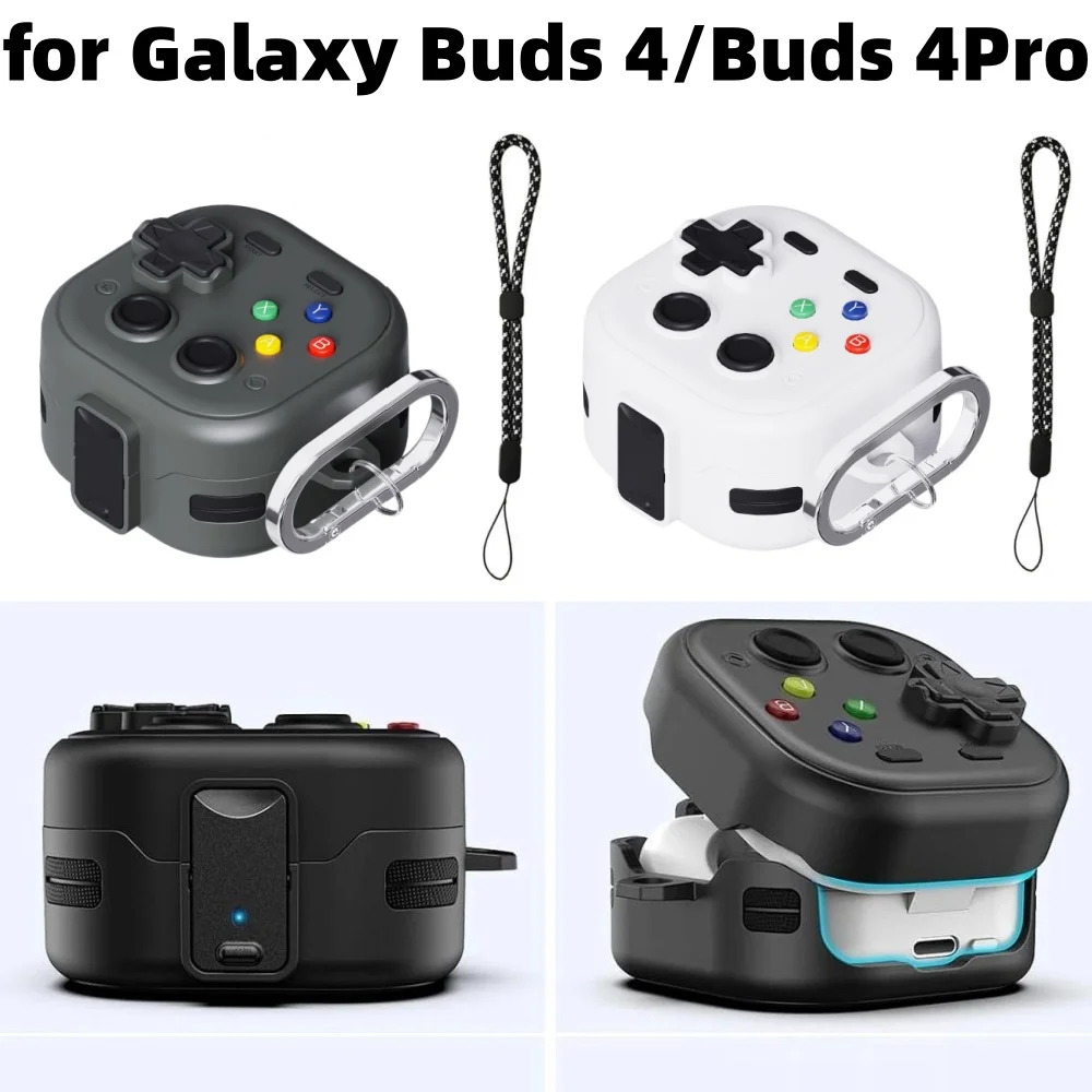 For Samsung Galaxy Buds 4 / 4Pro Retro Game Console Design Earbuds Protective Case with Cleaner Kit & Keychain For Galaxy Buds 4