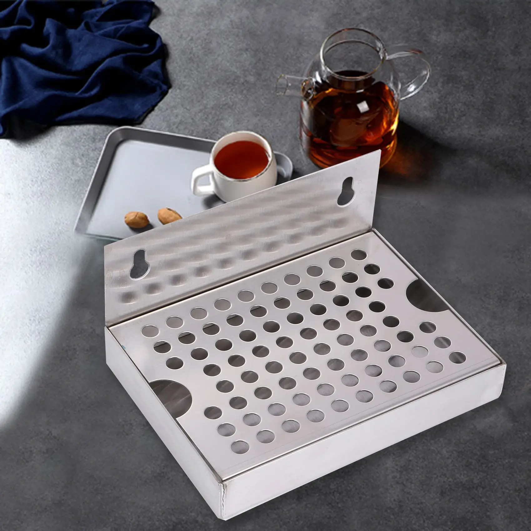 AB13-Wall Mount Beer Drip Tray No Drain 304 Stainless Steel Homebrew Kegging Draft Beer