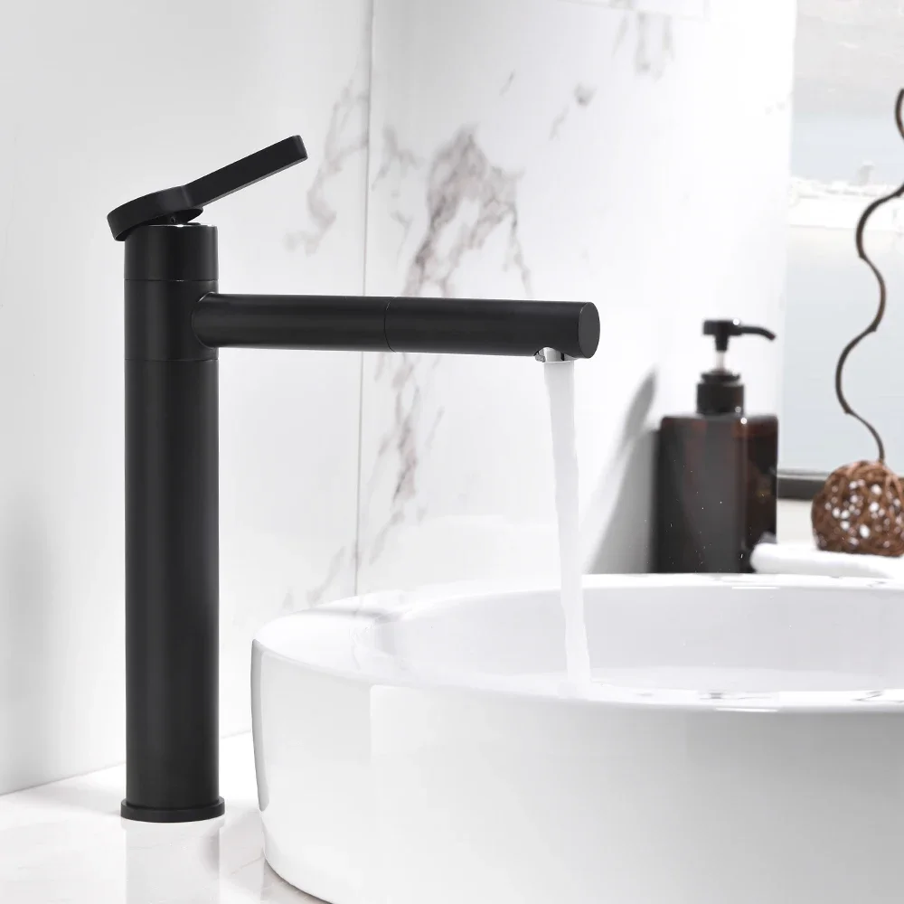 الحديثة WashBasin خلاط صنبور النحاس مقبض واحد الحمام الحنفيات قطب صنبور سطح الخيالة المنزلية الباردة الساخنة الحنفية