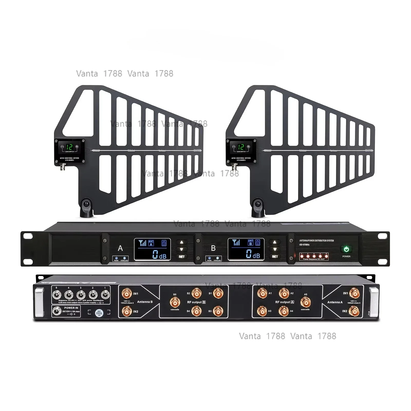 R210 Display Screen Antenna Distribution System Active Transmitter 10 Channel Sound Equipment for Wireless Microphone System