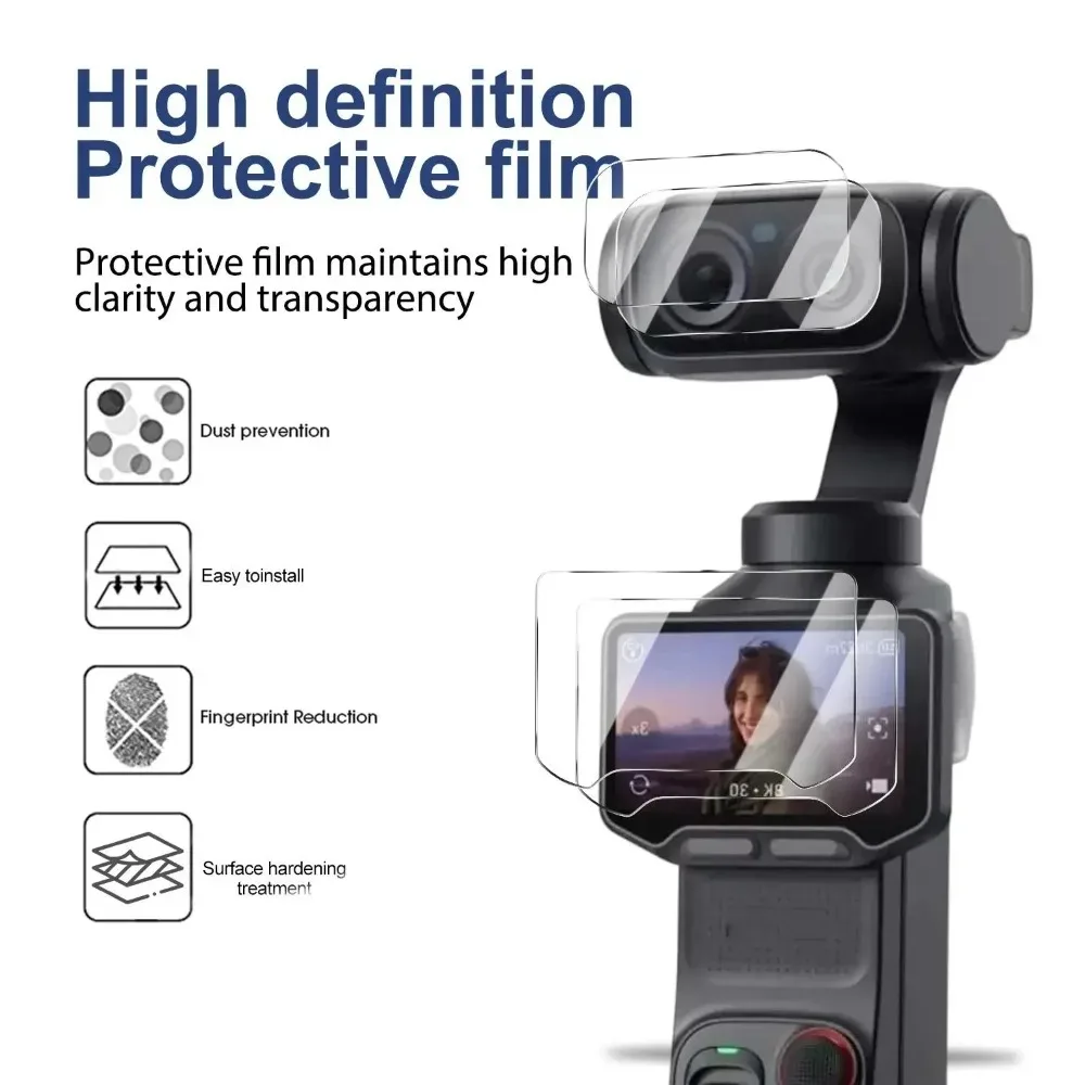 3-1Sets for Insta360 Luna Ultra HD Clarity Tempered Glass Screen Protectors Anti-Reflective Camera Lens Films with Install Kits